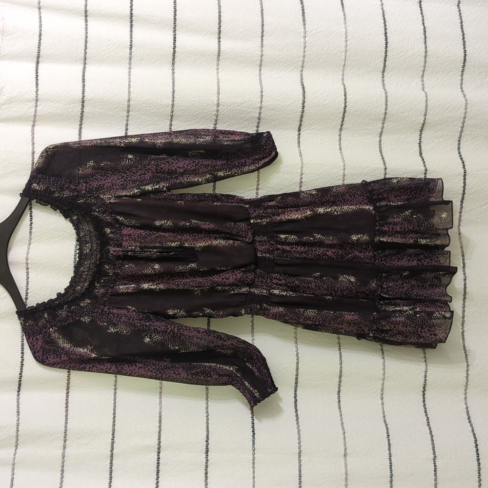 Women's Purple, Black and White Snakeskin pattern dress